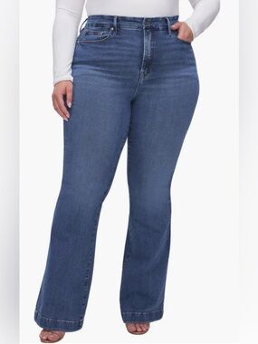 Good American Good Legs Flare Jeans, Size 15
